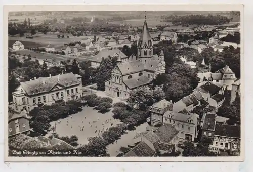 5485 SINZIG, Kirchplatz, Stadtverwaltung, Kirche St. Peter und Umgebung, Luftaufnahme 1937