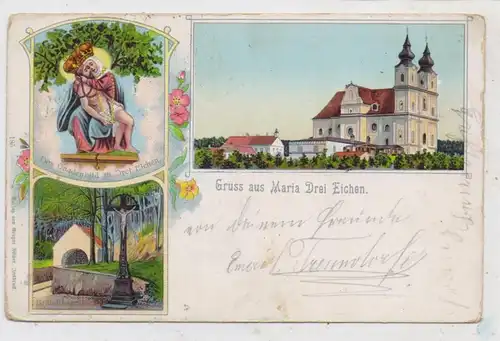 A 3573 ROSENBURG-MOLD - MARIA DREIEICHEN, Lithographie, Wallfahrtskirche, Bründlkapelle, Gnadenbild, 1904