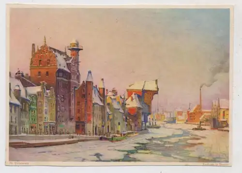 DANZIG - Krahntor und Umgebung, Künstler-Karte