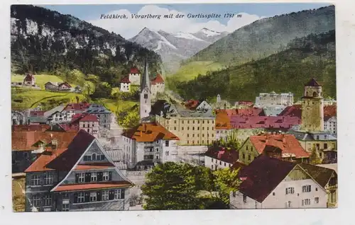 A 6800 FELDKIRCH, Ortsansicht mit Gurtisspitze, Verlag Monopol