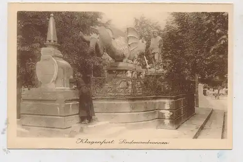 A 9000 KLAGENFURT, Lindwurmbrunnen, Wassertrinkerin