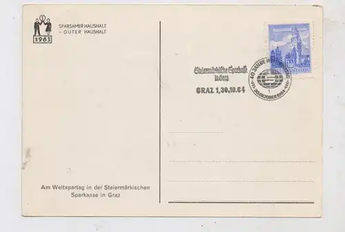 A 8000 GRAZ, Weltspartag in der Steiermärkischen Sparkasse incl. Sonderstempel, 1964