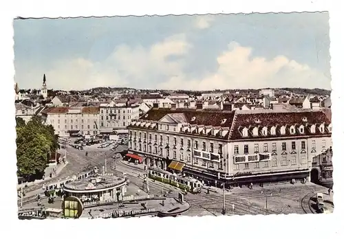 A 8000 GRAZ, Jakominiplatz, Strassenbahn, handcoloriert