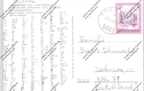 A 8863 PREDLITZ, Gasthof Post
