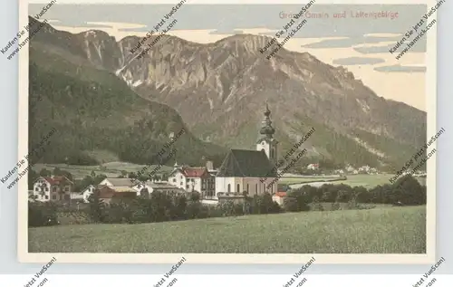 A 5084 GROSSGMAIN, Dorfansicht und Lattengebirge, 1909, Stengel
