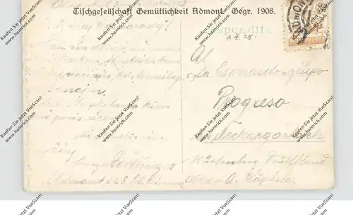 A 8911 ADMONT, Tischgesellschaft Gemütlichkeit Admont von 1908, 1928 in Esperanto geschrieben