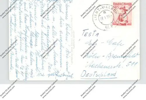 A 9771 BERG im Drautal, Gesamtansicht 1953, Bahnpost Lienz - Villach 502