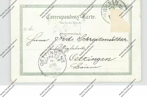 A 1000 WIEN, Lithograühie 1898, 6 Ansichten, Brfm. entfernt
