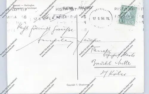 SF 00100 HELSINKI, Kauppatori, 1956