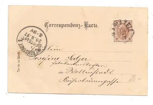 A 8630 MARIAZELL, Lithographie 1897, Gnadenmutter, Ortsansicht