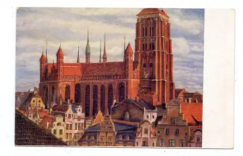DANZIG - St. Marienkirche, Alt-Danzig, Künstler-Karte Paul Kreisel