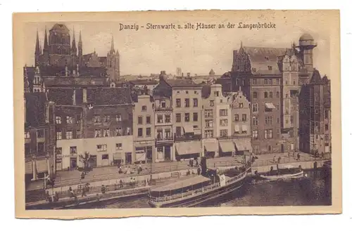 DANZIG - Sternwarte und Häuser an der Langenbrücke, 1922