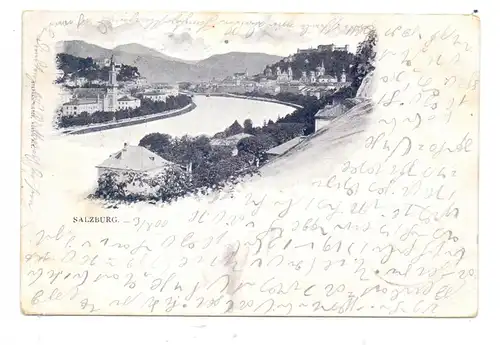 A 5000 SALZBURG, Panorama, 1900, von Salzburg Bahnhof nach Grossreichenau befördert