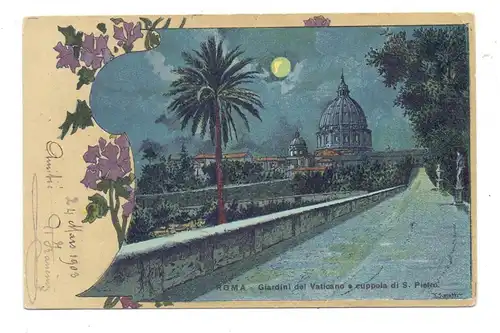 VATICAN - Giardini del Vaticano, Mondschein-Karte, 1903