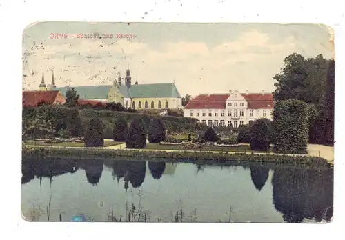 DANZIG - OLIVA, Schloss und Kirche, 1920, AK nach Kutno, Zensurstempel