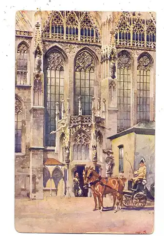 A 1000 WIEN, Stephans-Kirche,Singer-Tor, Fiaker, Künstler-Karte, 1917