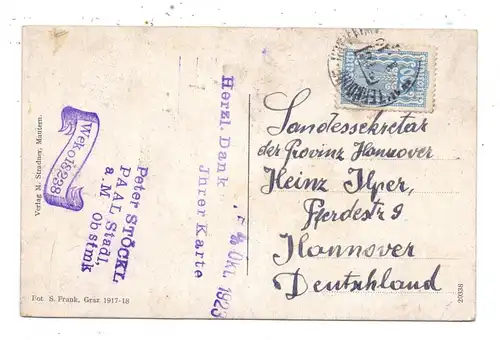 A 8774 MAUTERN, Klostervorhof, 1923, Bahnpost