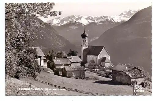 A 6781 BARTHOLOMÄBERG, Dorfansicht mit Kirche, 1964