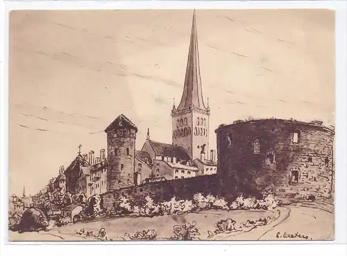 EESTI / ESTLAND - TALLINN /REVAL, Künstler-Karte Erna Deeters