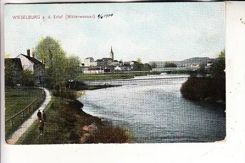 A 3250 WIESELBURG, Ortsansicht, 1906, kl. Druckstelle, eine Ecke leicht berieben