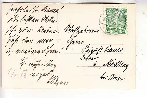 A 1000 WIEN, Photo-AK Einzelhaus, Poststempel Wien 77, 1913