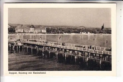 DANZIG - ZOPPOT, Seesteg mit Kasinohotel, NS-Beflaggung