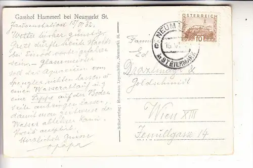 A 8820 NEUMARKT, Gasthof Hammerl, 1932