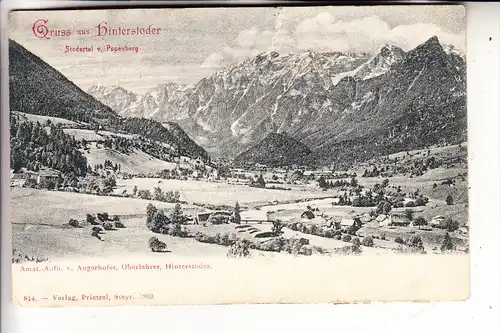 A 4573 HINTERSTODER, Gruss aus. Stodertal v. Popenberg, 1903