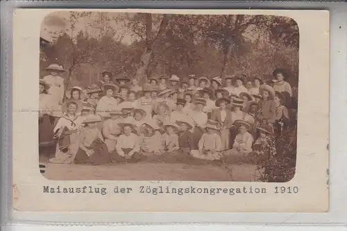 A 4000 LINZ, Maiausflug der Zöglingskongregation, 1910, Photo-AK