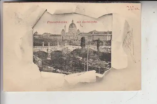 A 1000 WIEN, Elisabethkirche mit Carlskirche, 1902