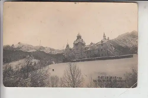 A 8931 GROSSREIFLING, Schloß Kassegg, Photo-AK, kl. Eckknick