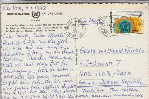 UNO - NEW YORK - AK eines DDR Delegierten, 1982