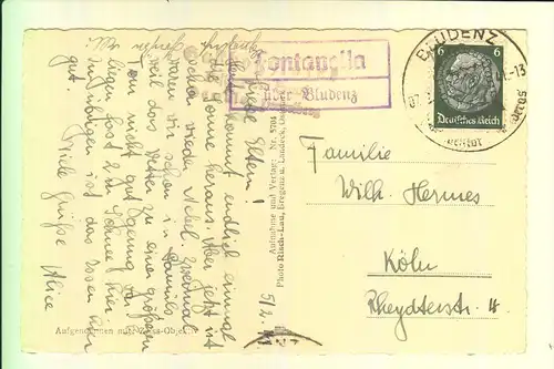 A 6733 FONTANELLA, Bei Damüls, 1941, Landpoststempel " Fontanella über Bludenz"