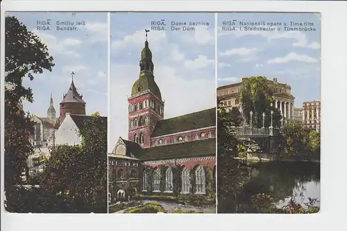 LV - LETTLAND - RIGA - Sandstrasse / Dom / Stadttheater 1927
