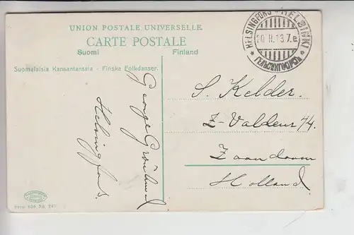 SF SUOMI FINLAND, Suomalaisla Kansantanssia / Finske Folkdanser 1913 - COLOR - Knackstedt & Näther