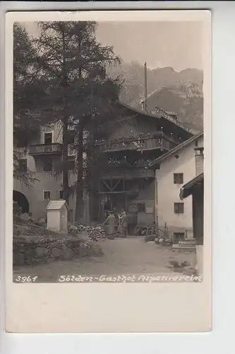 A 6450 SÖLDEN, Gasthof Alpenverein1942, Briefmarke fehlt teilweise