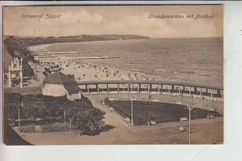 DANZIG - ZOPPOT, Strandpanorama mit Nordbad, Briefmarke fehlt