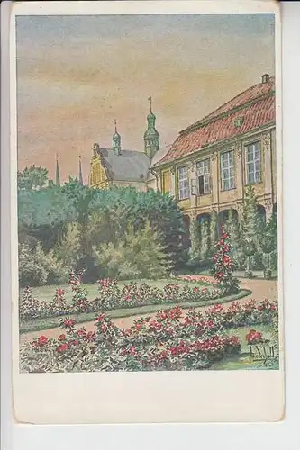 DANZIG - OLIVA, Künstler-Karte Wiederhold, Schloß mit Klosterkirche