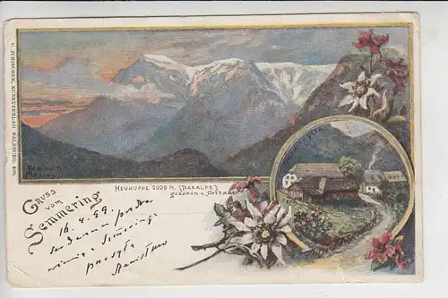 A 2651 RAXALPE, Lithographie, 1899 über Welnau / Posen nach Stawno / Pommern gelaufen.