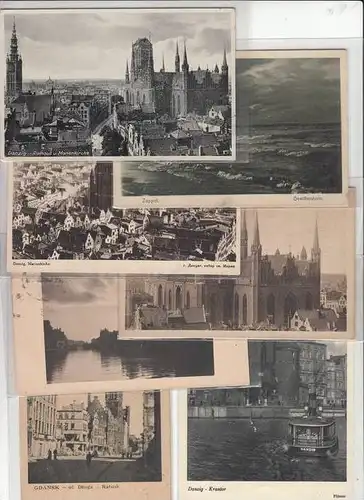 DANZIG 7 AK, 6x Kleinformat 1x Großformat