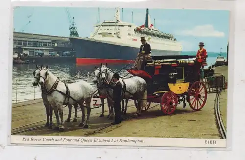 OZEANSCHIFF - "QUEEN ELISABETH 2" & Red Rover Coach in Southampton
