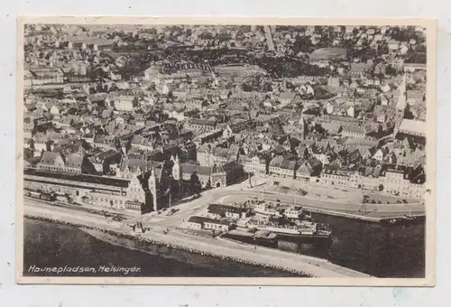 DK 3000 HELSINGÖR, Hafen, Fähren, Havnepladsen, Luftaufnahme, 1959