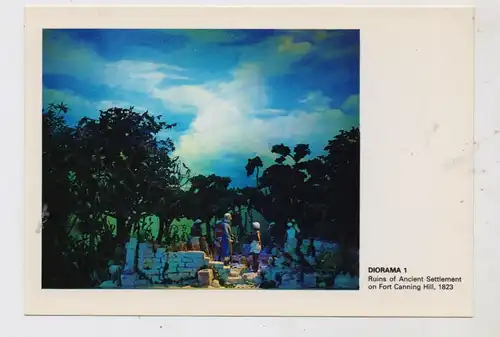 SINGAPORE - National Museum, Diorama, Ruins Fort Canning 1823