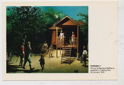 SINGAPORE - National Museum, Diorama, Arrival of Stamford Raffle 1819