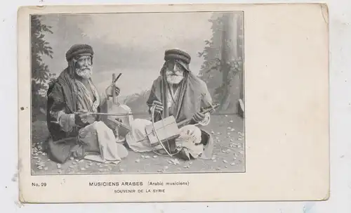 SYRIA - Musiciens Arabes, ca. 1900, undivided back / ungeteilte Rückseite, kl. Eckknick