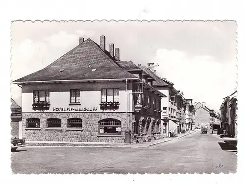 B 4780 SANKT VITH, Hotel Pip-Margraff, Rathausstrasse, 1961, rücks. Klebereste