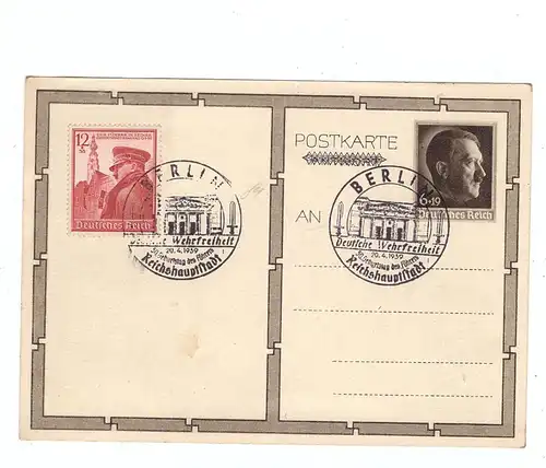 GESCHICHTE - PROPAGANDA III.Reich, 50. Geburtstag Adolf Hitler, GA & Michel 691, Sonderstempel Berlin 20.4.1939