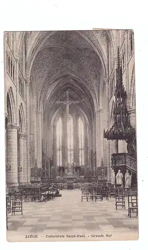 B 4000 LIEGE, Cathedrale Saint-Paul, Grande Nef, 1910
