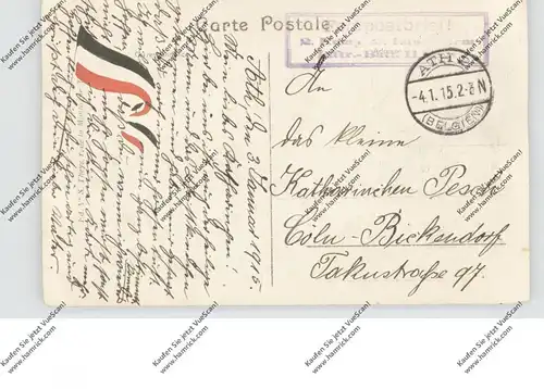 B 1000 BRUSSEL, Bloemenmarkt, 1915, deutsche Feldpost ATH 2