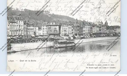 B 4000 LIEGE, Quai de la Batte, De Kaart tegen de Licht te houlden / Presenter La Carte contre le jour / Hold to light